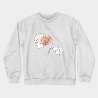 One Line Monstera Leaves  Botanical Abstract Crewneck Sweatshirt